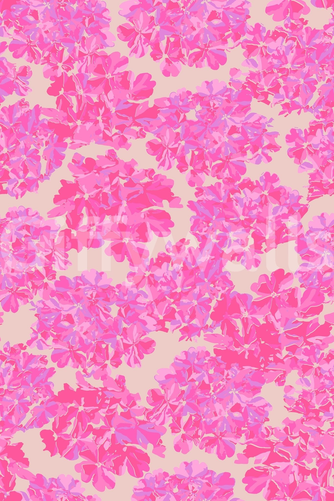 Vibrant floral wallpaper hydrangeas accent wall paper