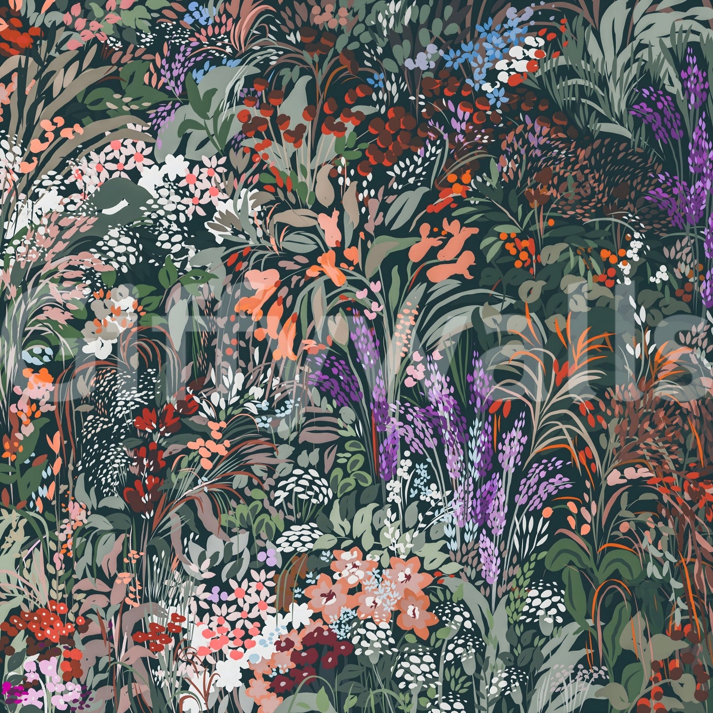 Artistic floral design of the Biodiversity Canvas Wall Mural., GD6488