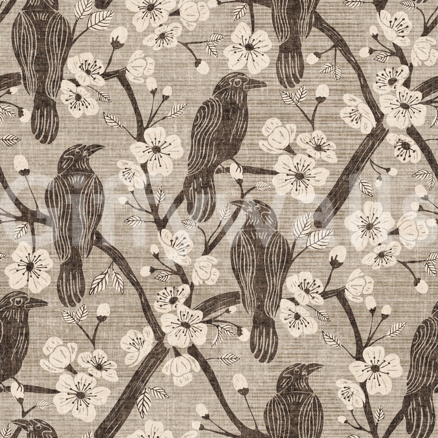 A detail of the bohemian floral pattern in the design.