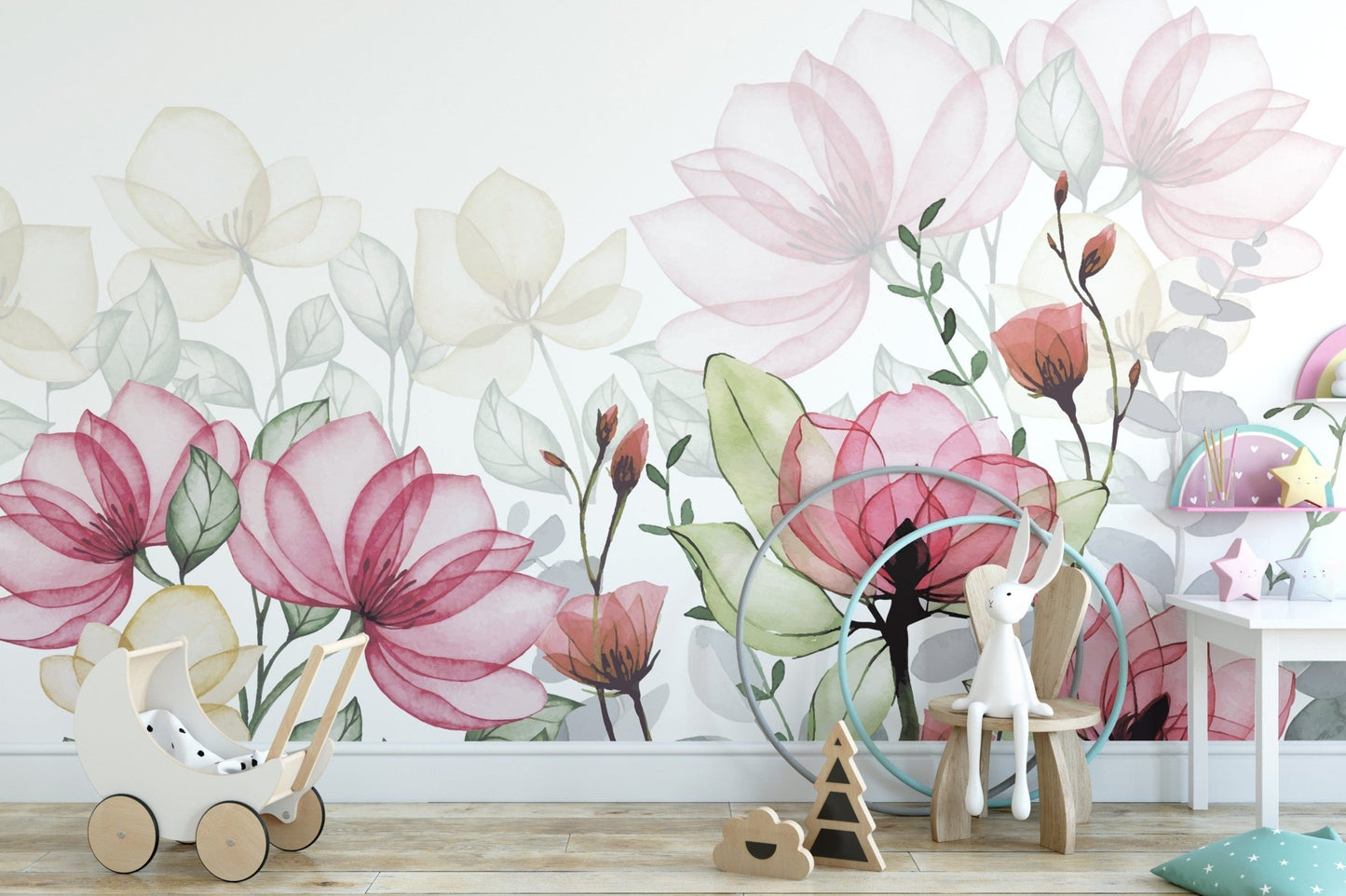 Bloom Paradise Watercolor Floral Wallpaper