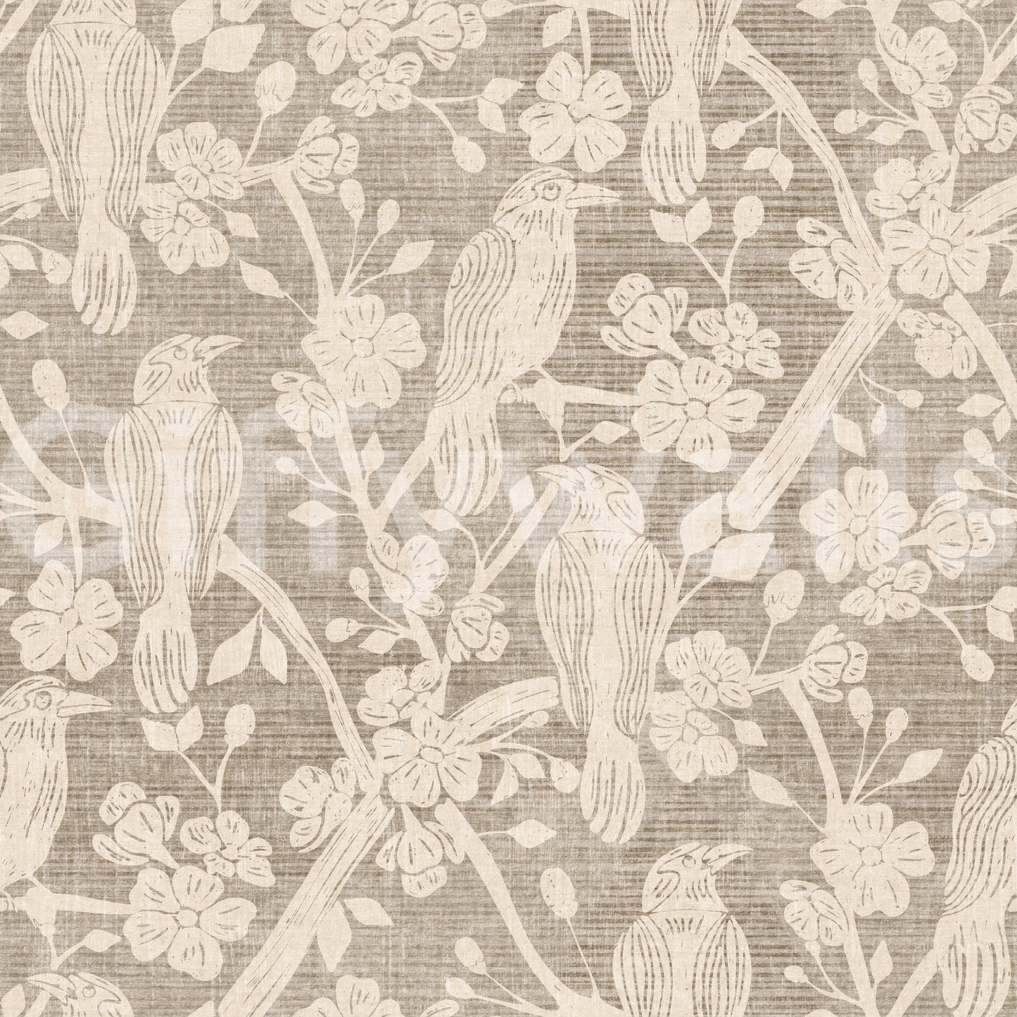 A detail of the bohemian floral pattern in the design.