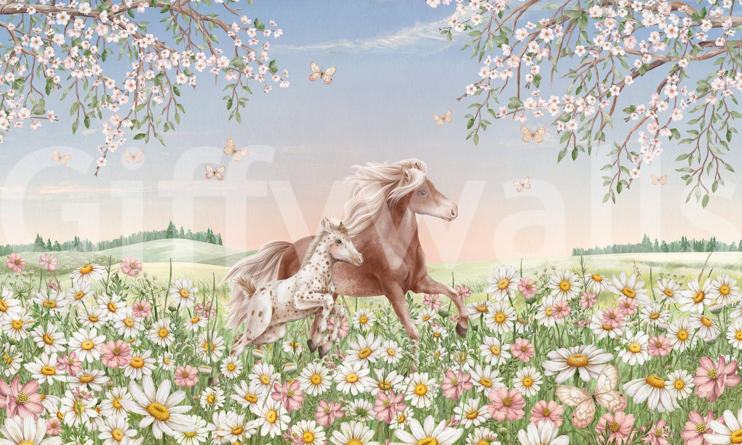 A high-quality serene flower wall mural for walls.