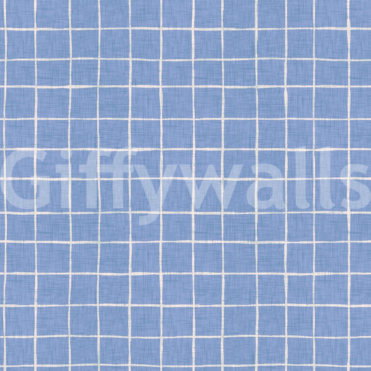 Artistic blue linen check pattern for accent walls.