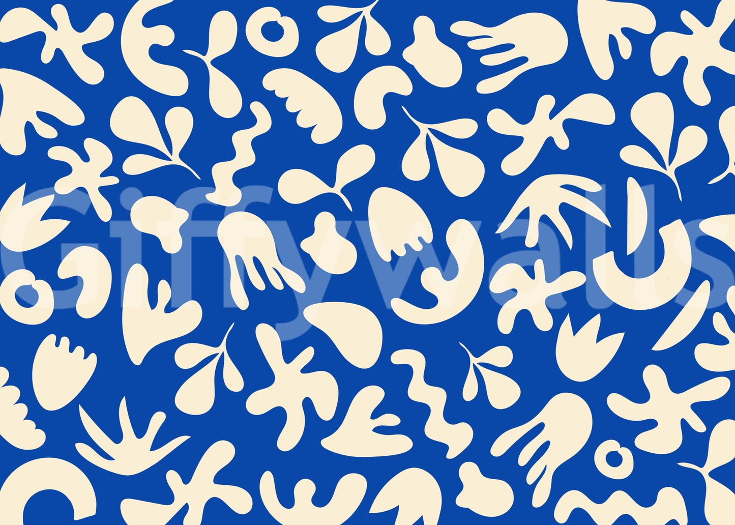 High-contrast abstract styling in Blue Flow wall mural art
