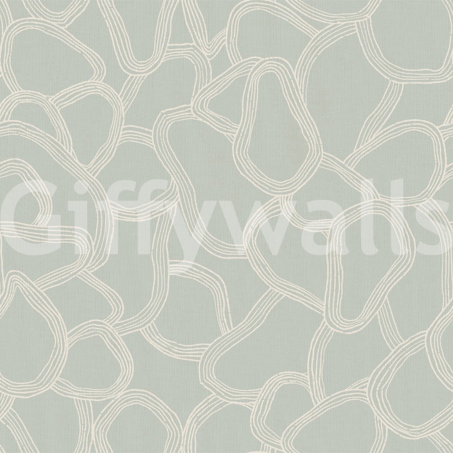 Abstract overlapping arches on green wallpaper