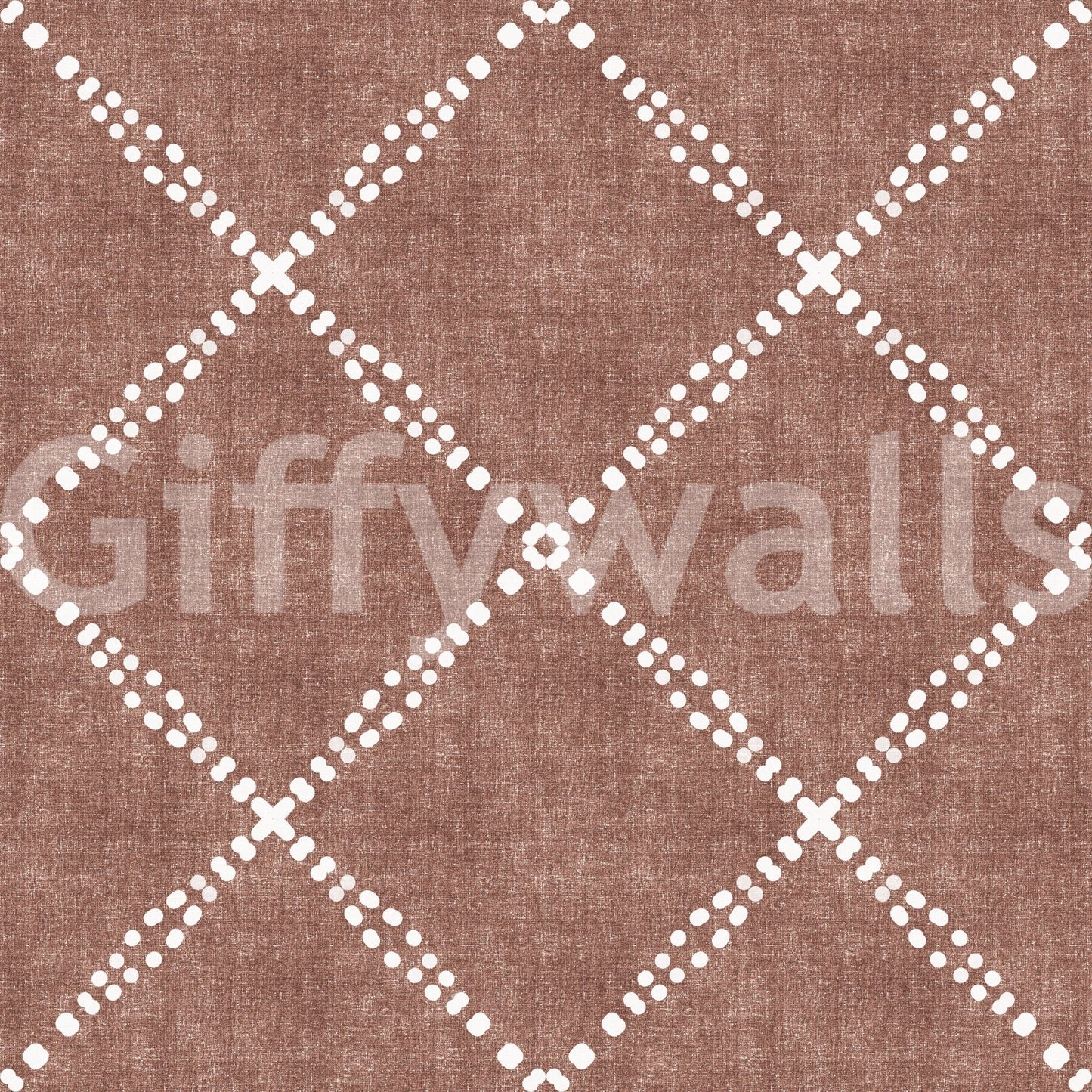 Textured Boho Dotted Trellis Grunge Terracotta Red Wallpaper in a soft matte look