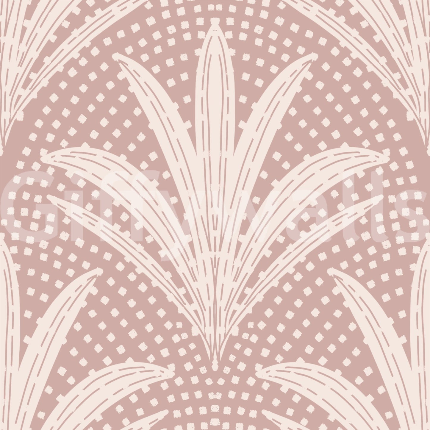 Palm leaf boho wallpaper mauve shade