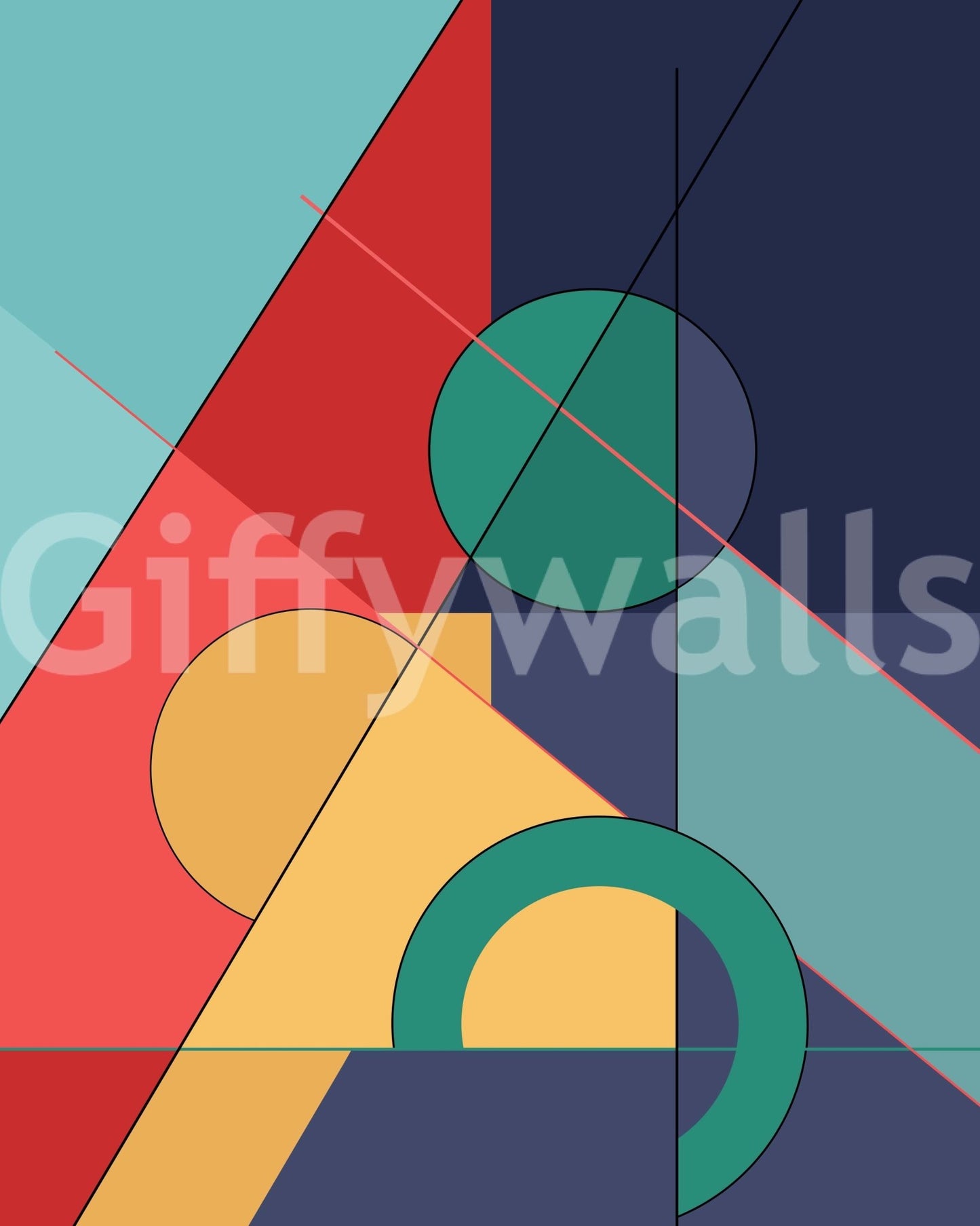 Bold Bauhaus Wall Mural