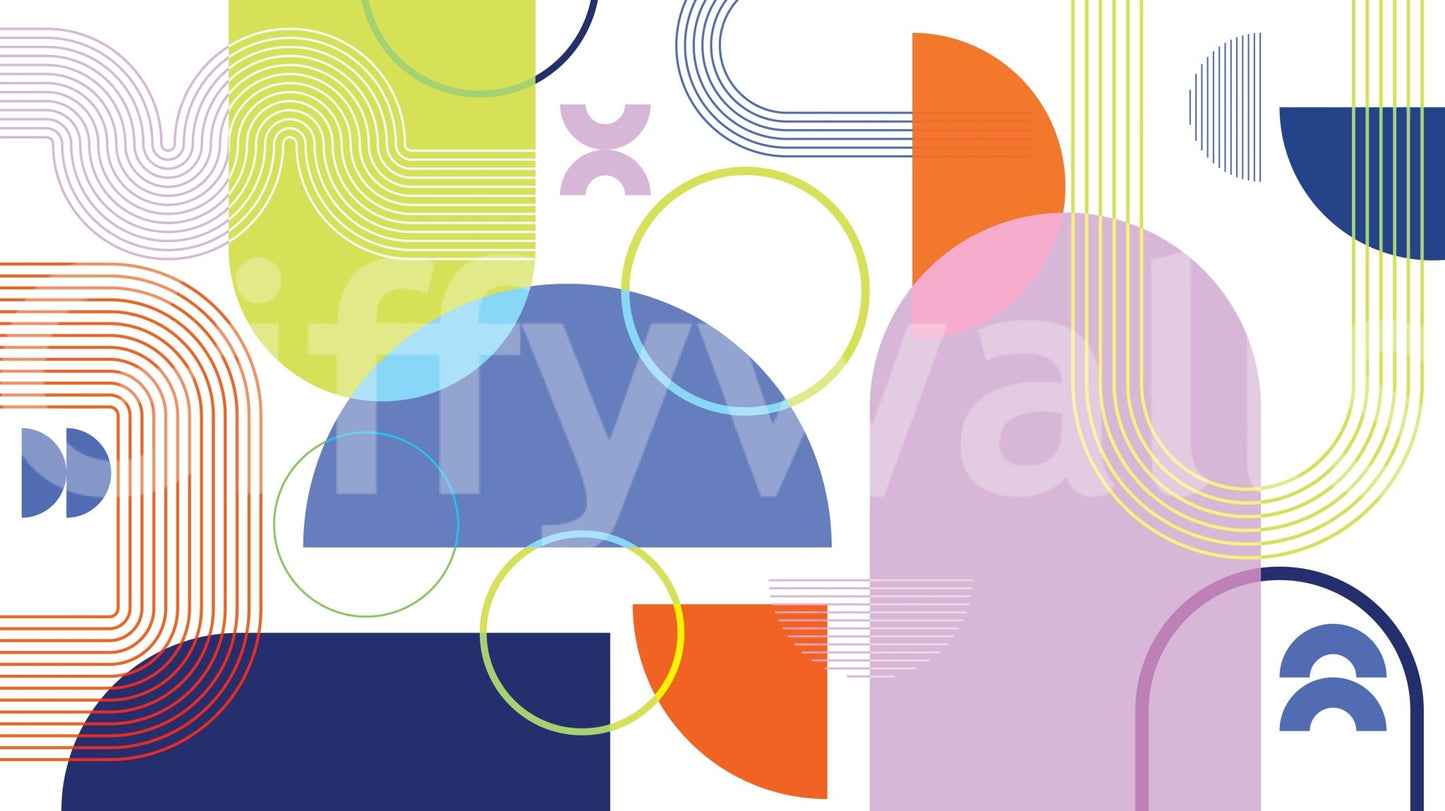 Bold shapes wallpaper for walls close-up