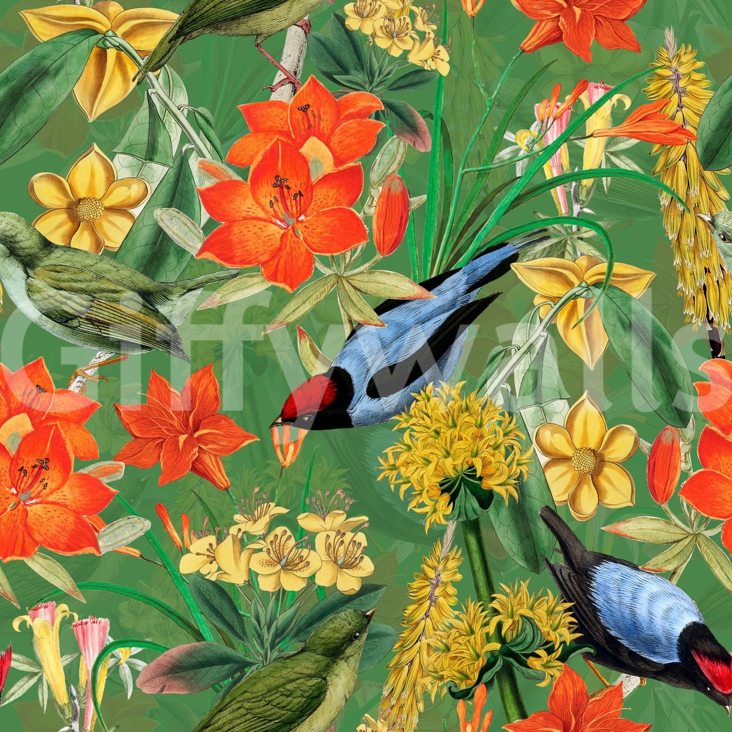 Botanical Birdsong Wallpaper