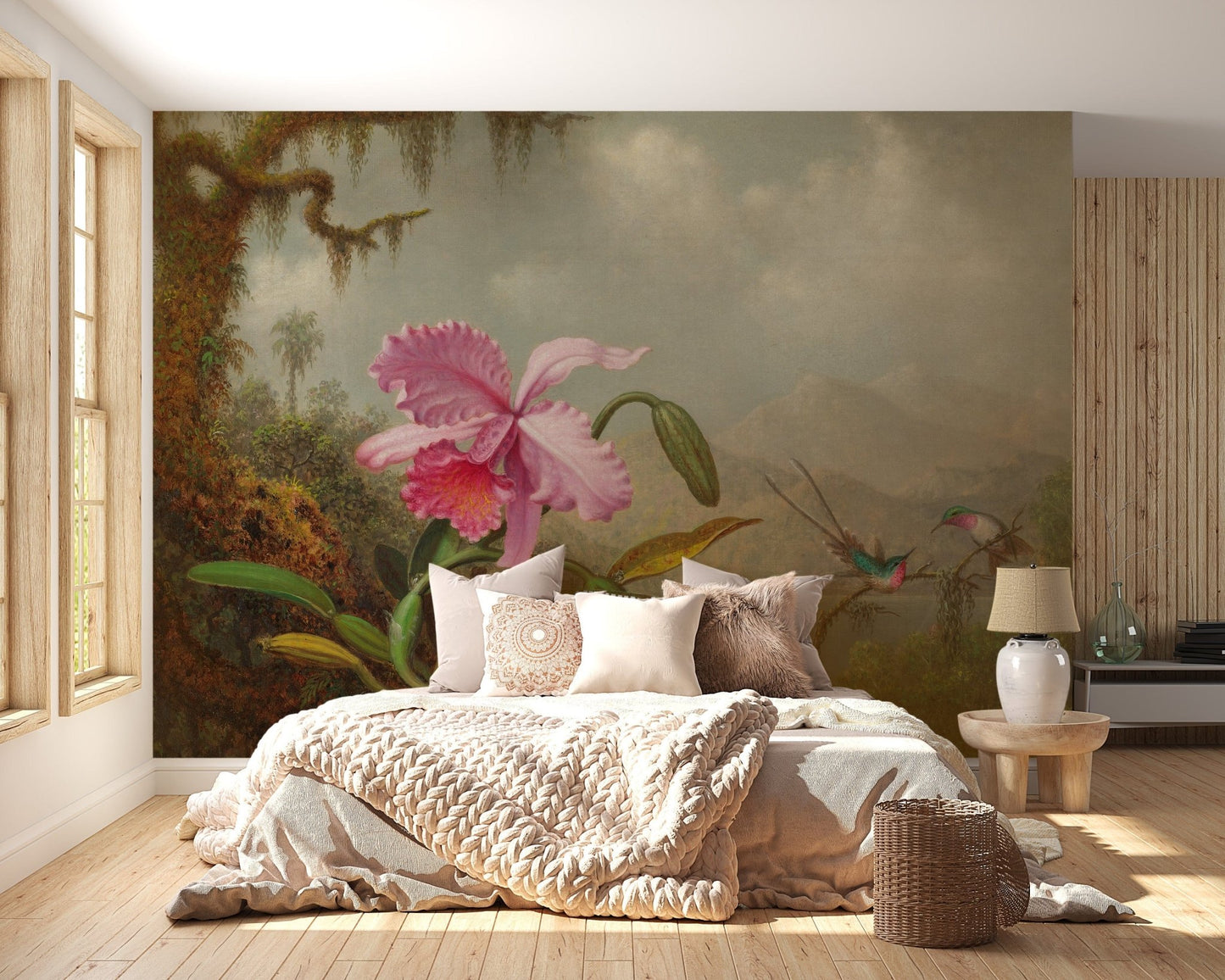 Soft Pink Floral Wall Mural A492