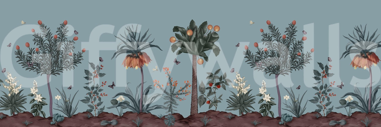 Botanical Eden wall mural showcasing vibrant leaf patterns wallpaper.