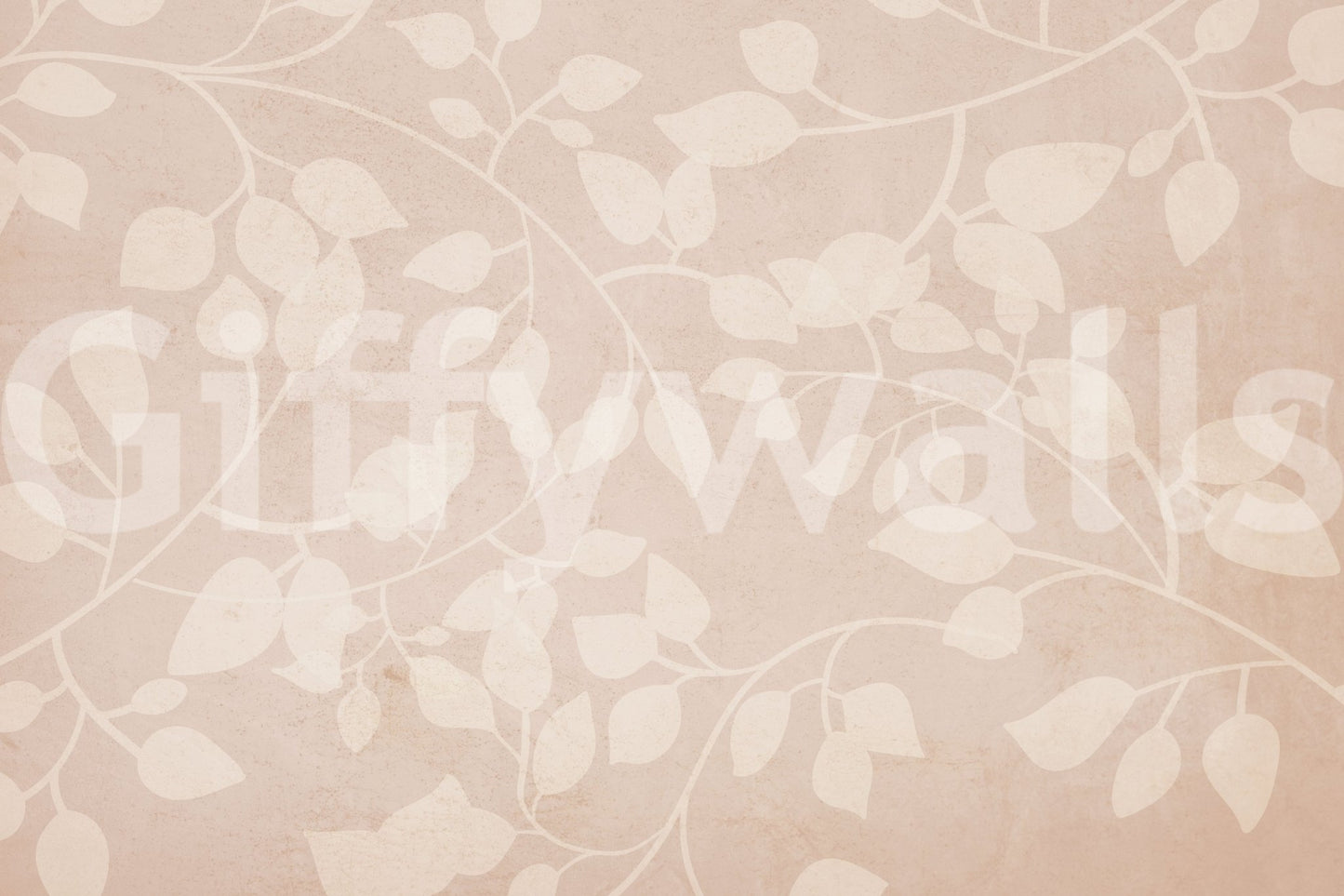 Light blush wall mural showing trailing leaf branches and gentle texture