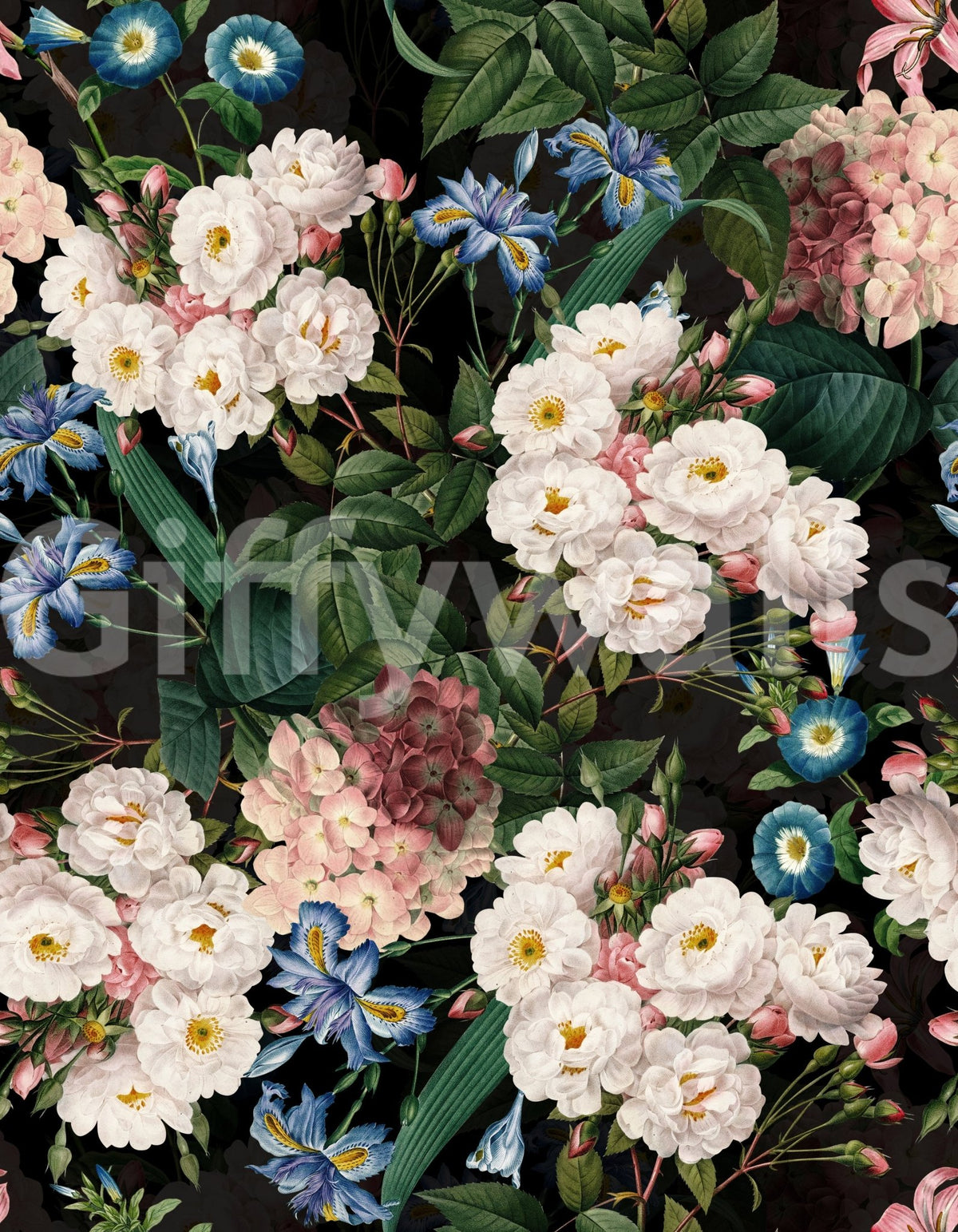 Botanical Night Garden Wallpaper