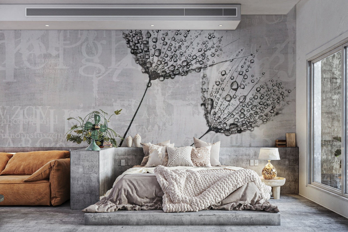 Misty dandelion botanical wallpaper