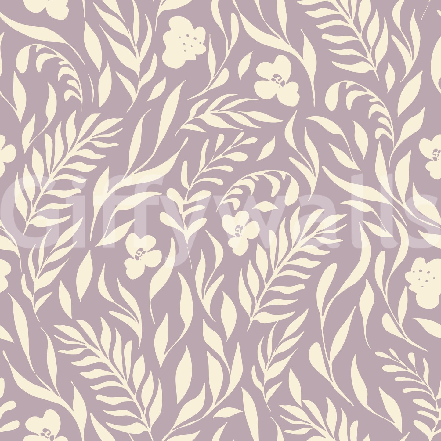 A seamless pattern of stylized plants on a wall