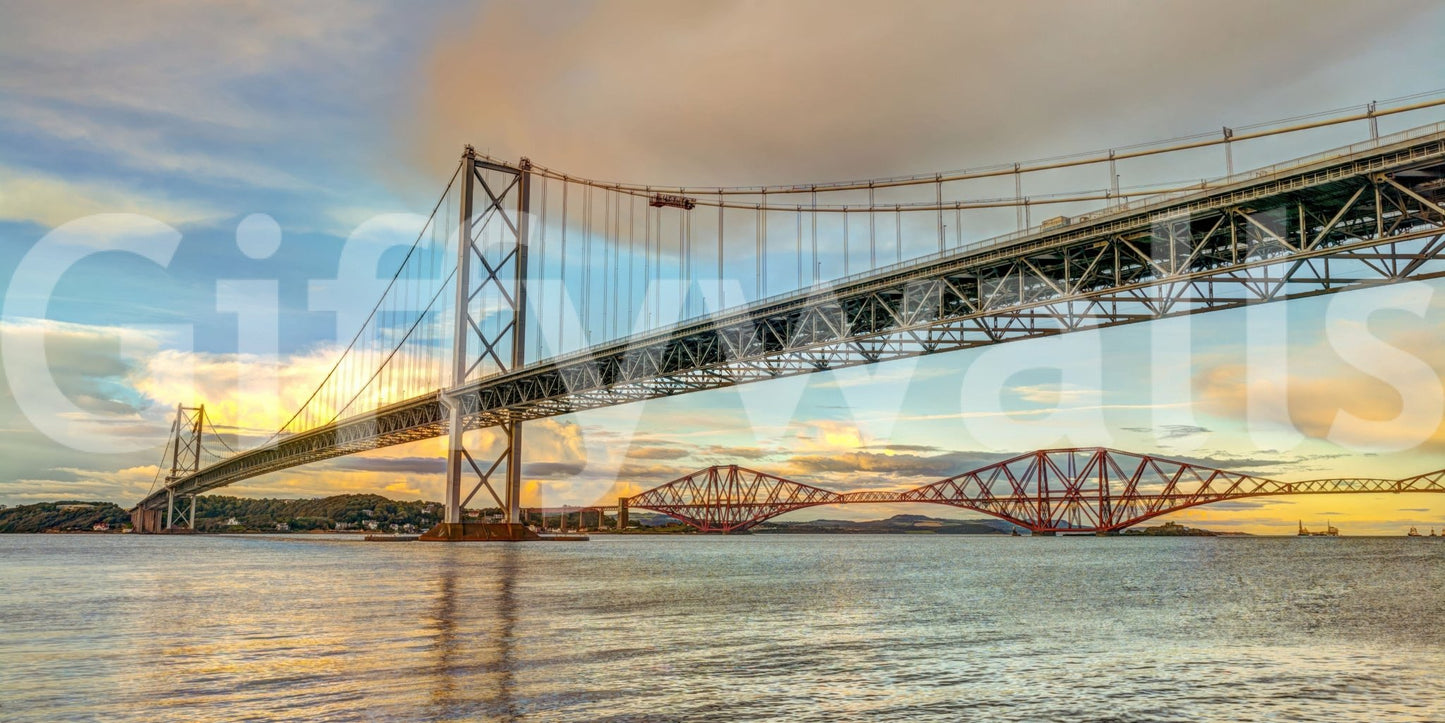 Spectacular light Bridging the Sky Wall Mural, premium quality wall mural.