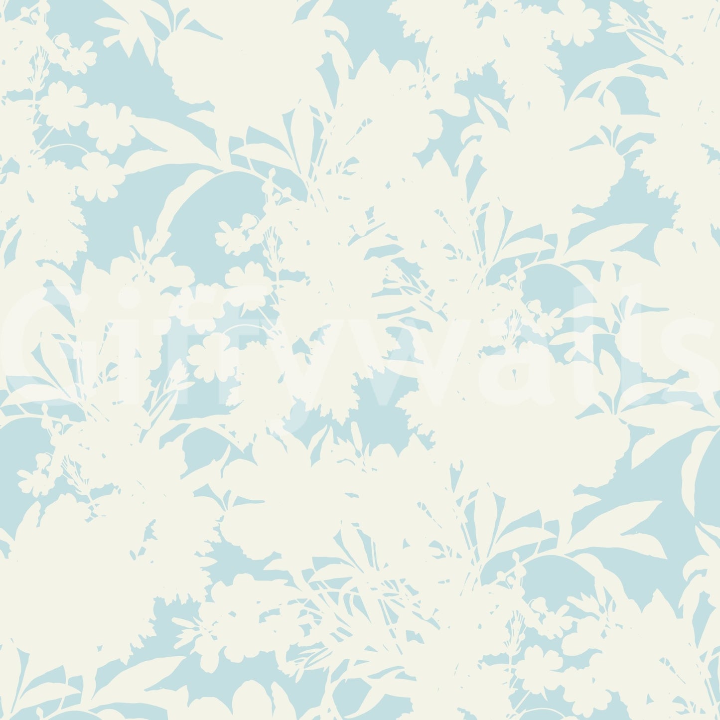 A seamless pattern of flowers and leaves on a wall