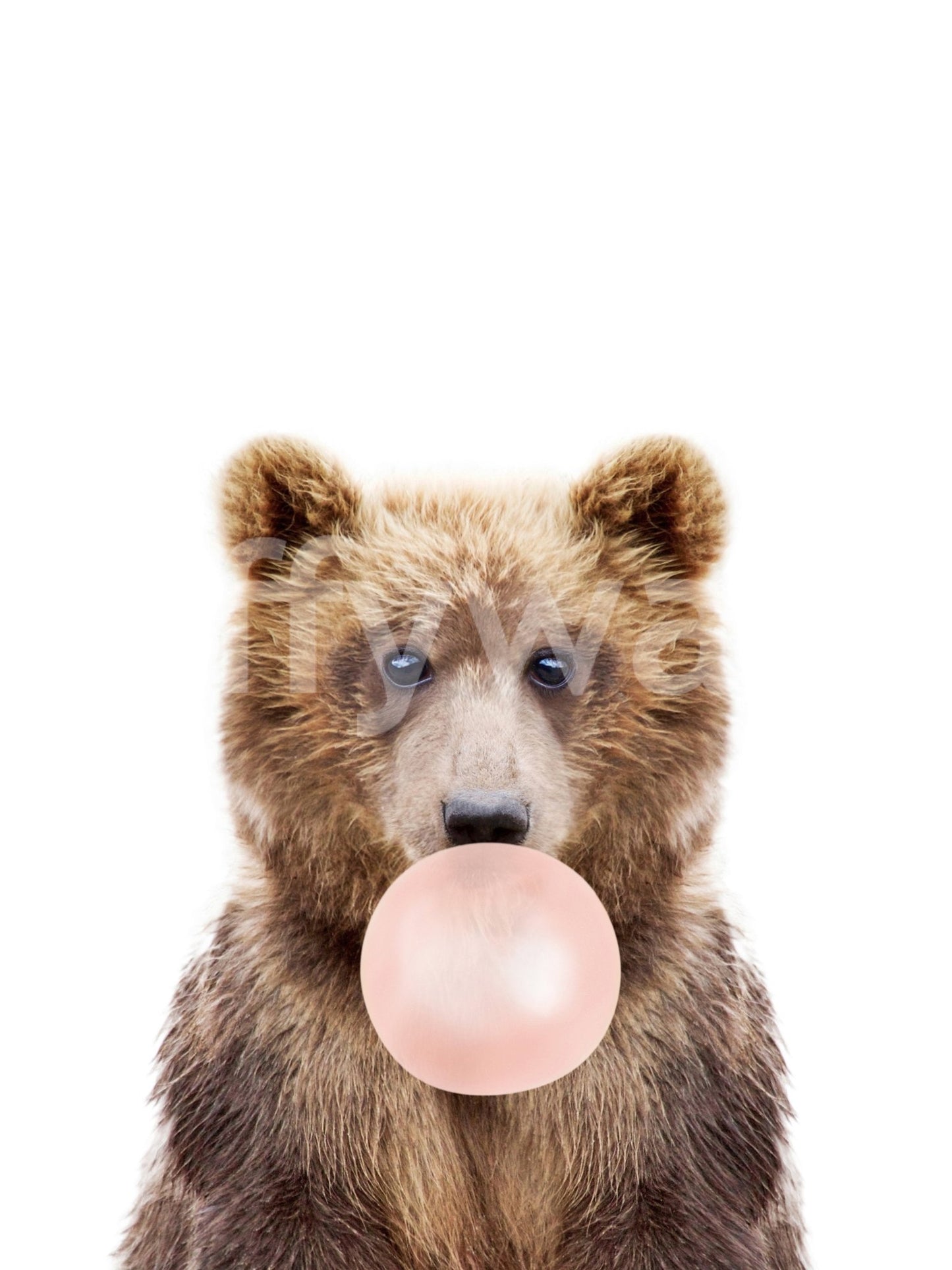 Bubble gum bear wall art perfect for nursery decor.
