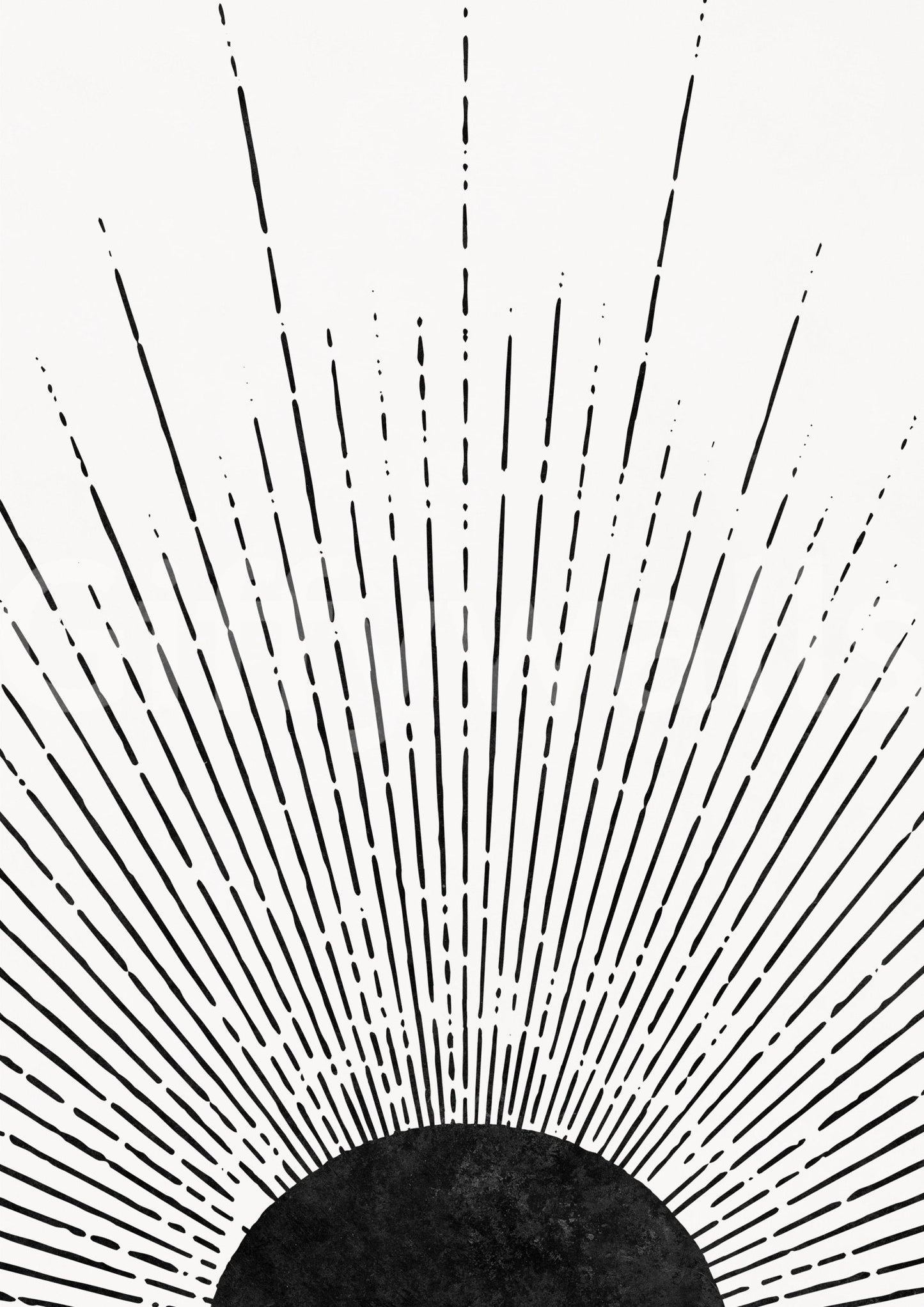 Sunburst ink pattern wall mural