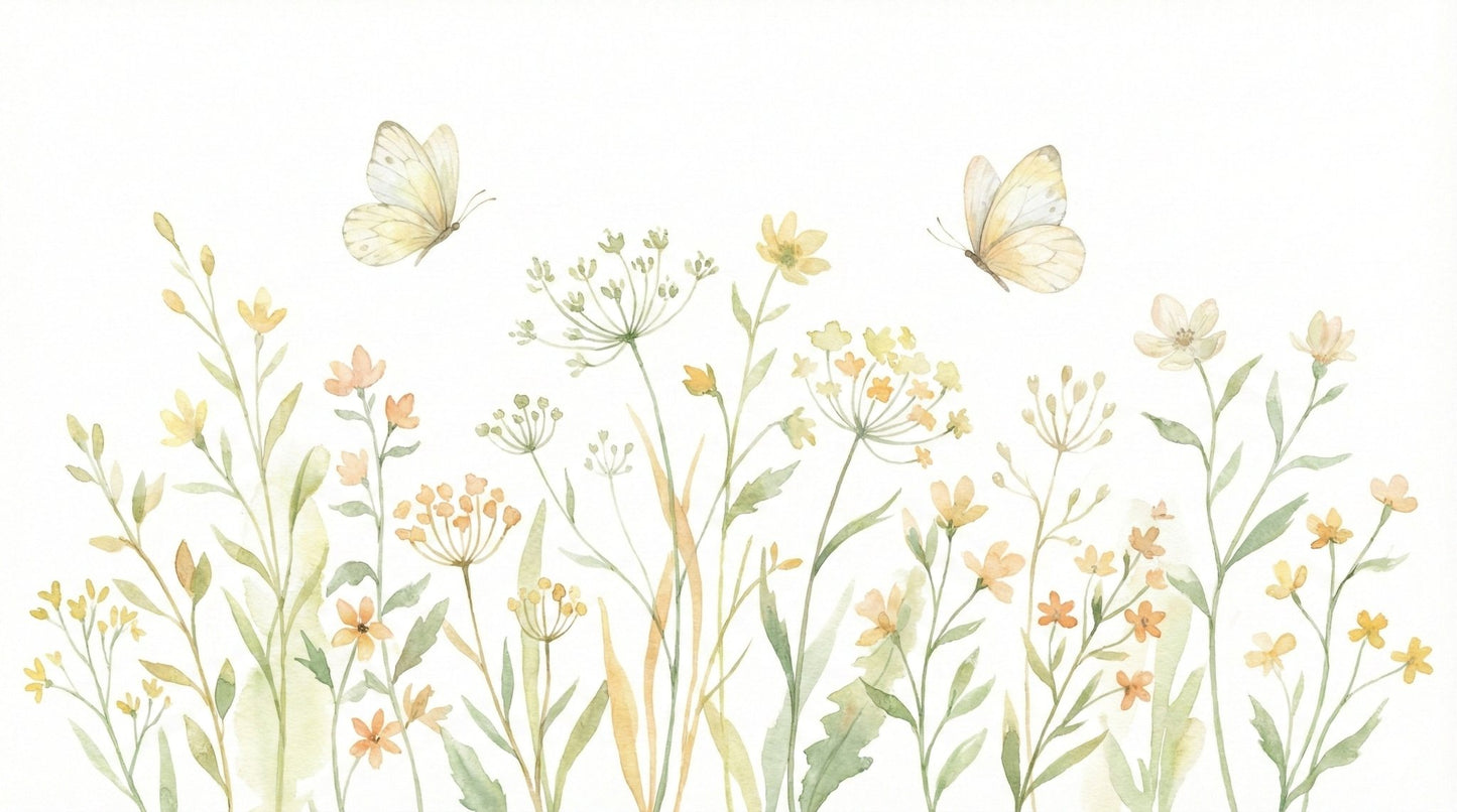 Whimsical butterfly wallpaper mural for a creative studio wallpaper mural