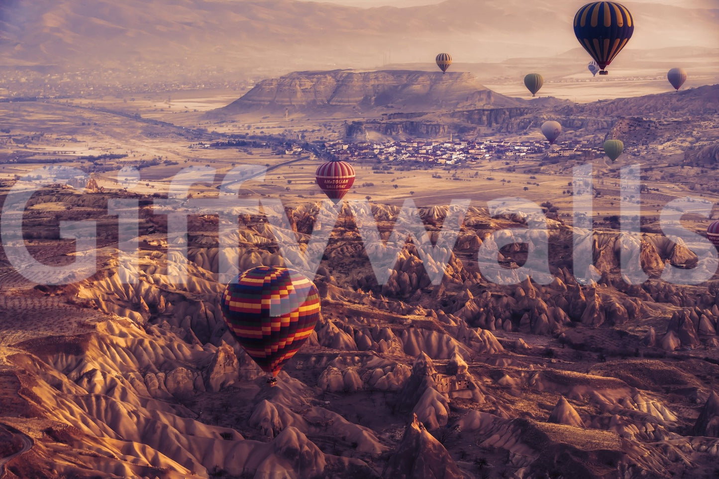 A calming serene view wallpaper mural that defines a space.