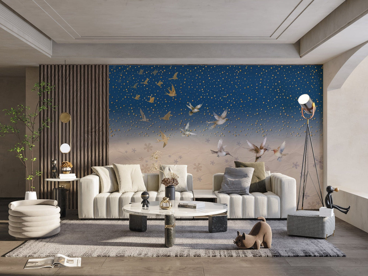 Elegant birds and stars wall decor