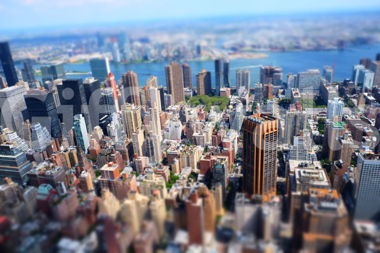 Stylized skyline print