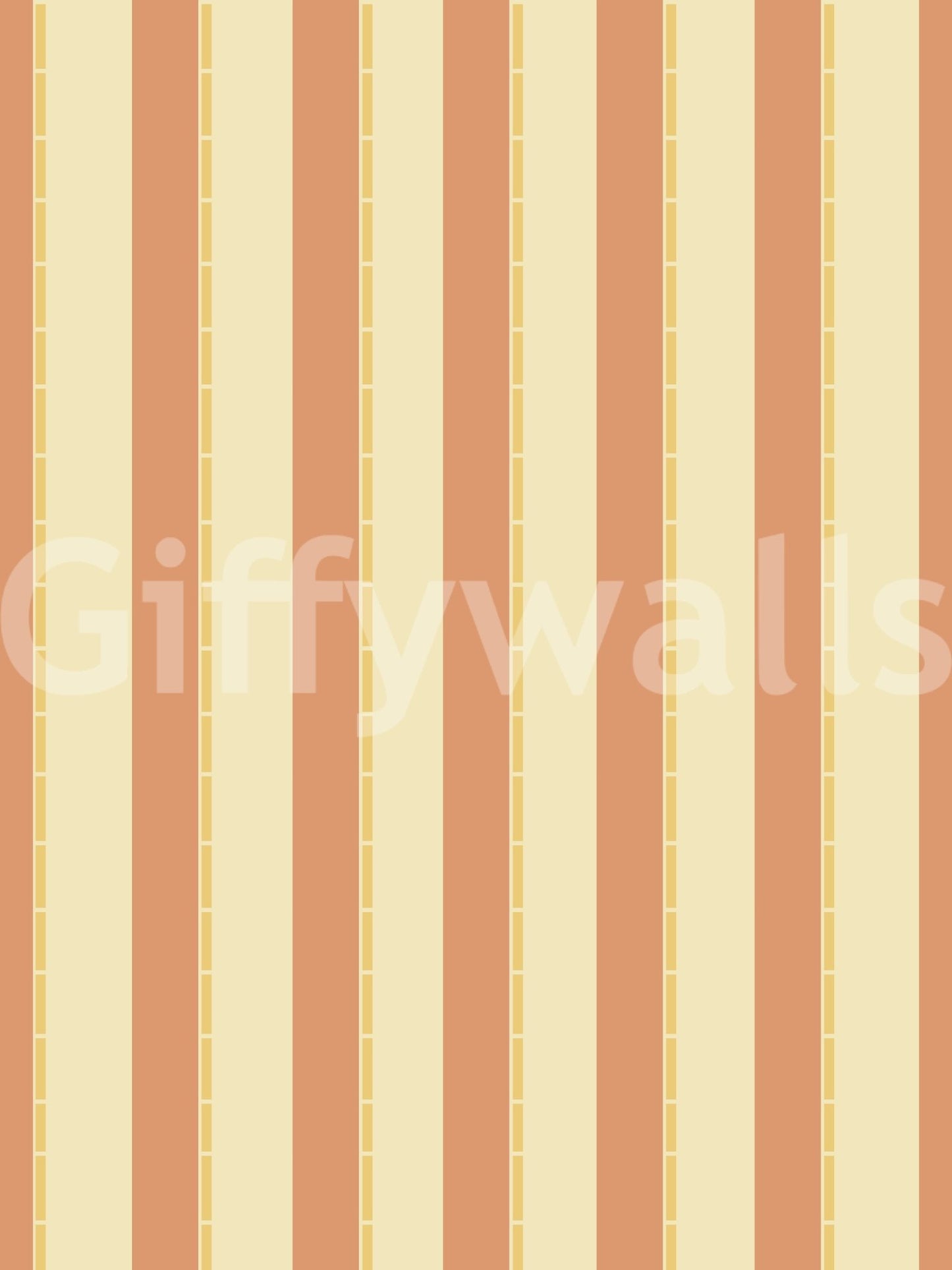 Soft cream and peach Classic Vertical Stripes Wallpaper in a clean vertical repeat