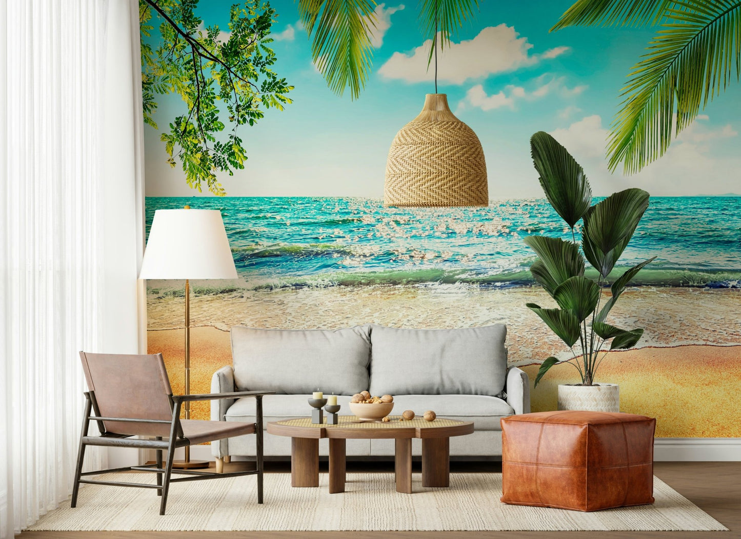 Coastal Beach Serenity wallpaper sunny ocean view bedroom decor