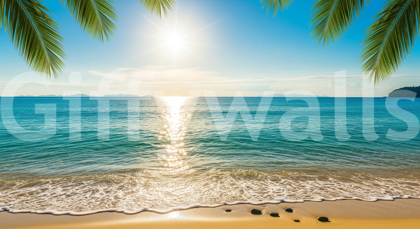 Mediterranean style wallpaper mural for a master suite Sunny Coastal Calm Wall Mural