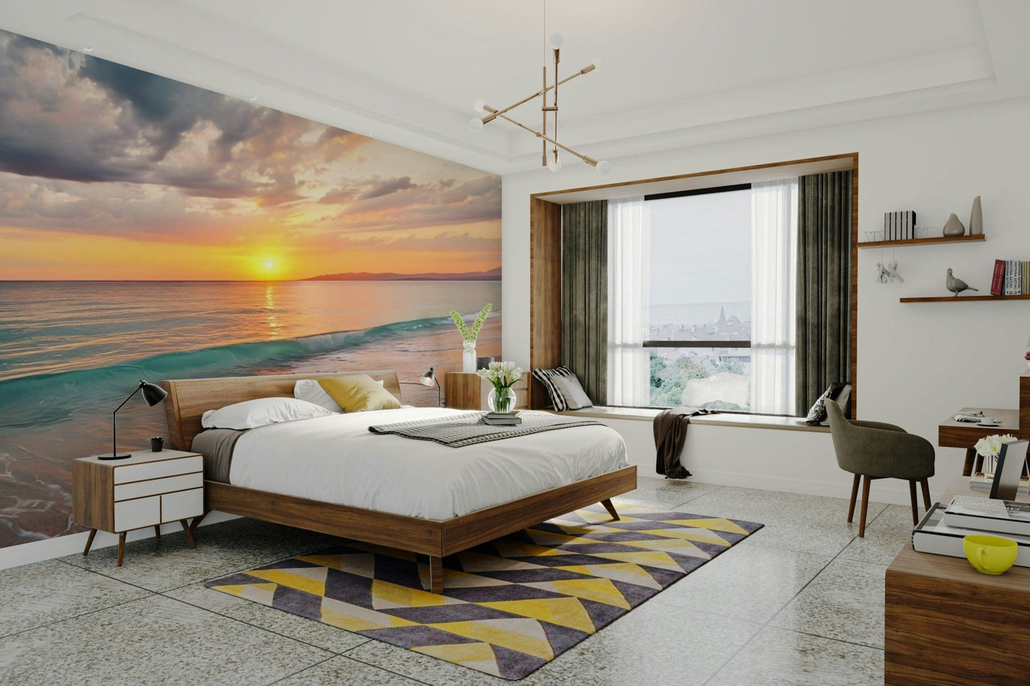Coastal Dreamscape wallpaper for calm beach room vibe