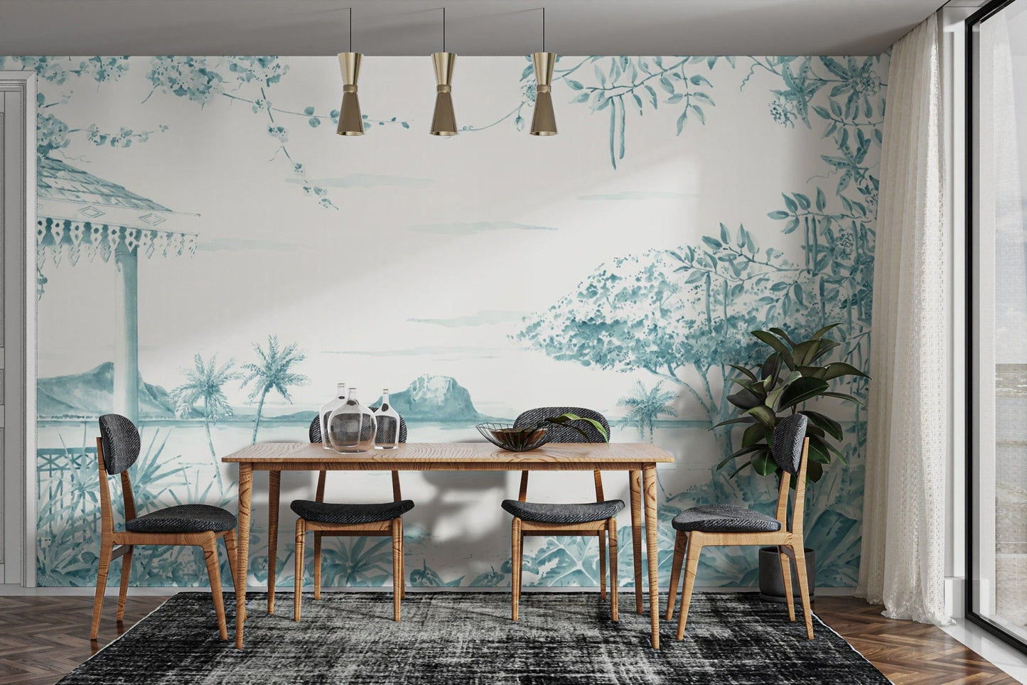 Tranquil sea view botanical wall decor