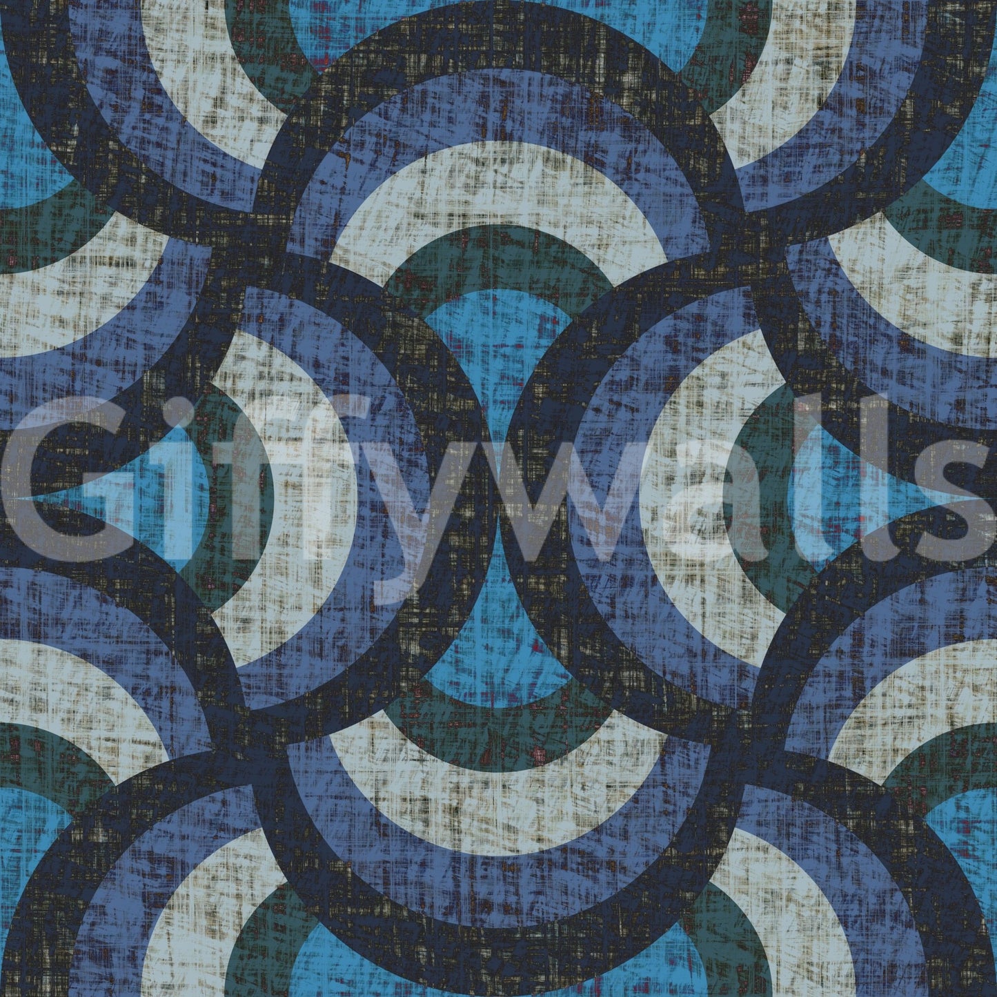 Artistic blue circles wallpaper GD3176