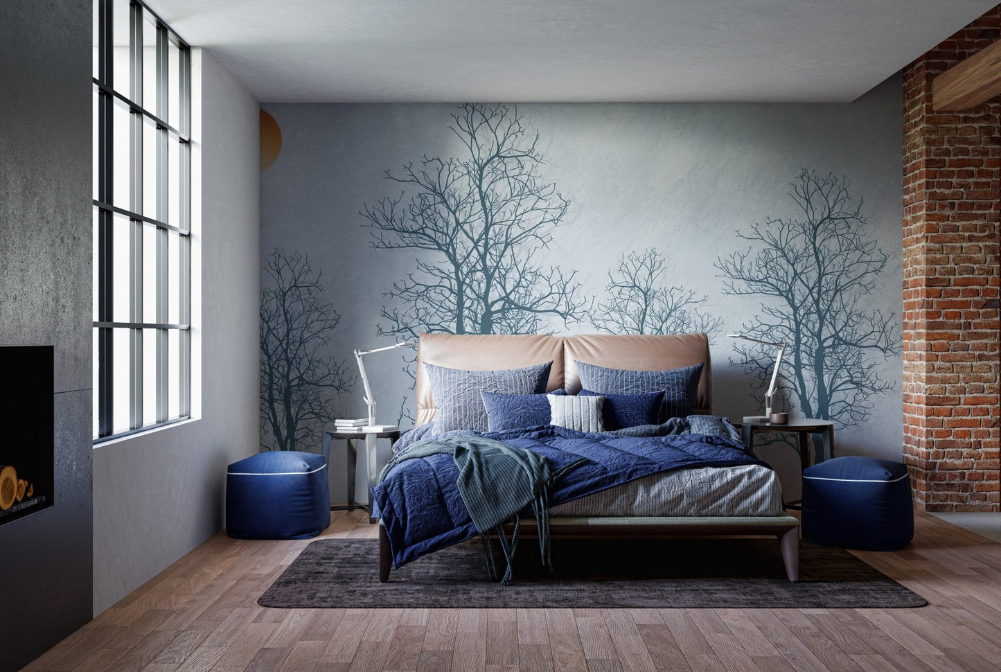 Minimal tree contours wall art B178