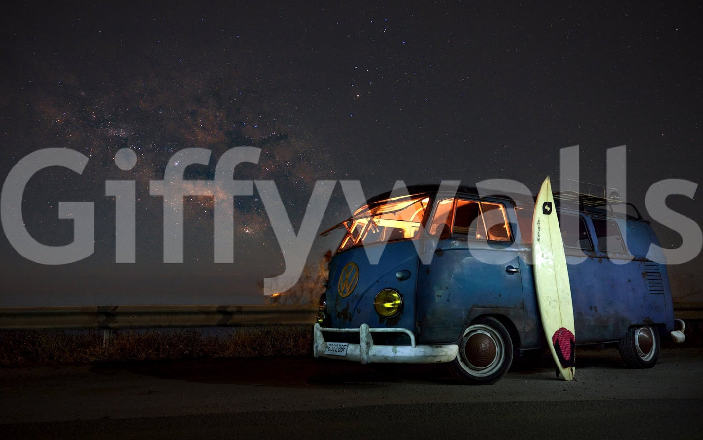 A calming abstract design wallpaper mural that defines a space.