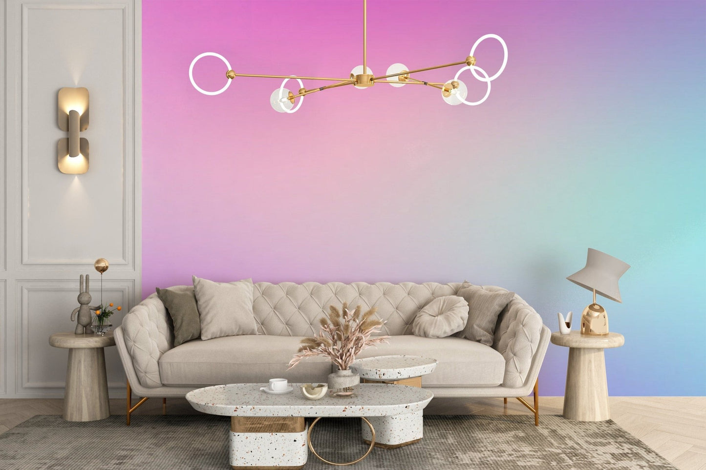 Cotton Candy Pastel Gradient Wall Mural - Giffywalls, B345