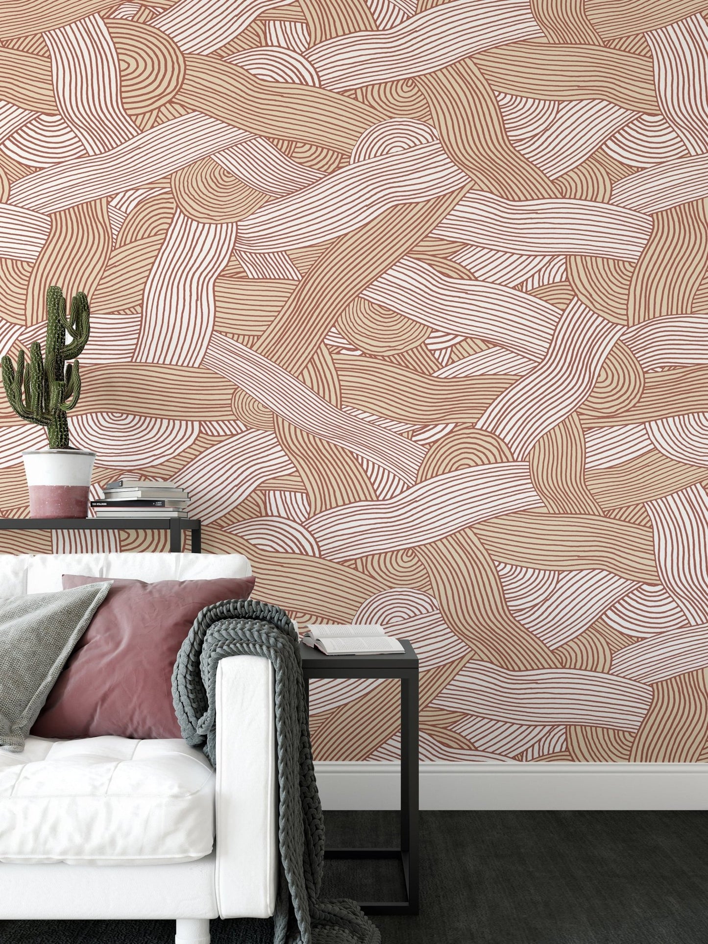 Elegant cream abstract stripe pattern