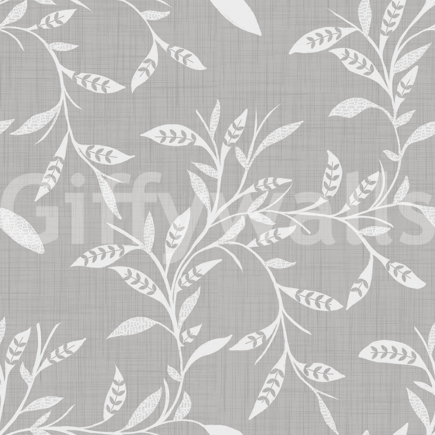 Cozy Scandi Folk Leaf Vine Warm Linen Craft Blender Wallpaper with leafy vine pattern, GD8545