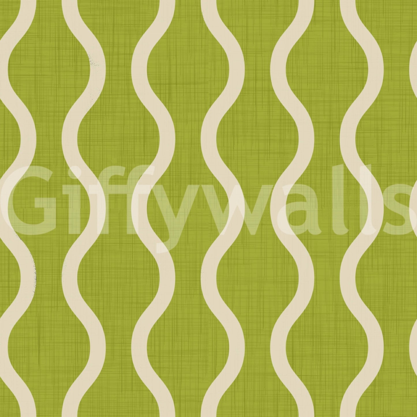 Textured green surface in Scandi Folk Wavy Wallpaper with curved stripes, GD8527