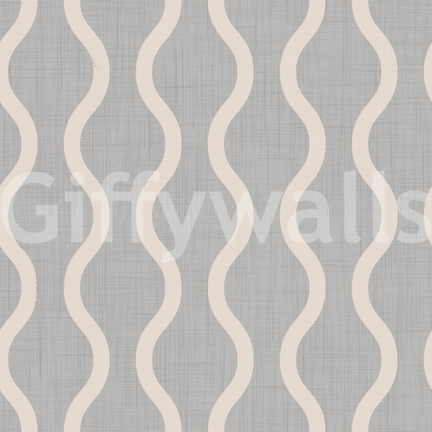 Cozy Scandi Folk Wavy Stripe Warm Linen - Craft Stripe Wallpaper