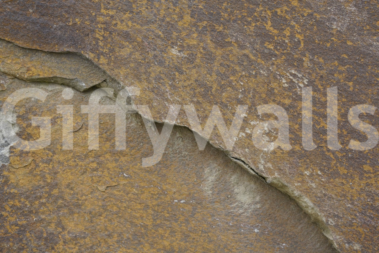 Angled view of the Cracked Stone earthy wallpaper., GD6059