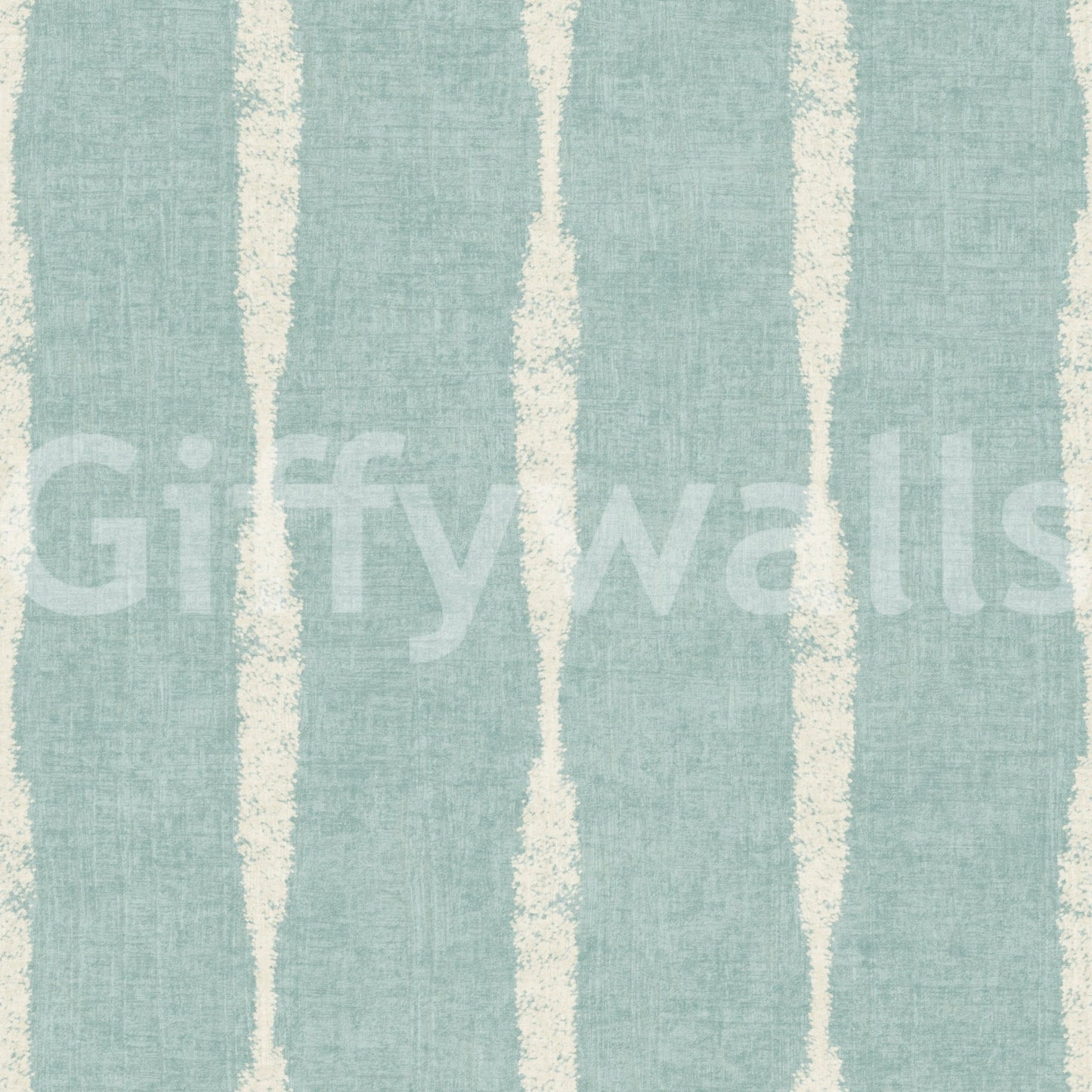 Cool teal sits next to ivory accents on Cream Distressed Stripe Soft Blue wallpaper.GD9610