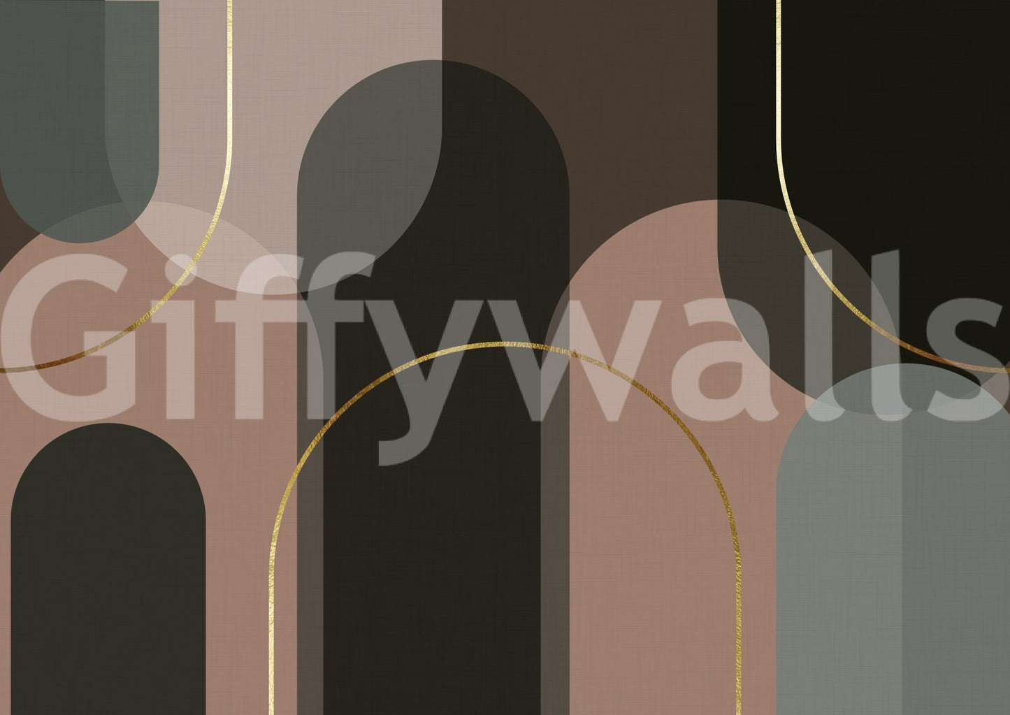 A seamless pattern of neutral-toned curves on a wall