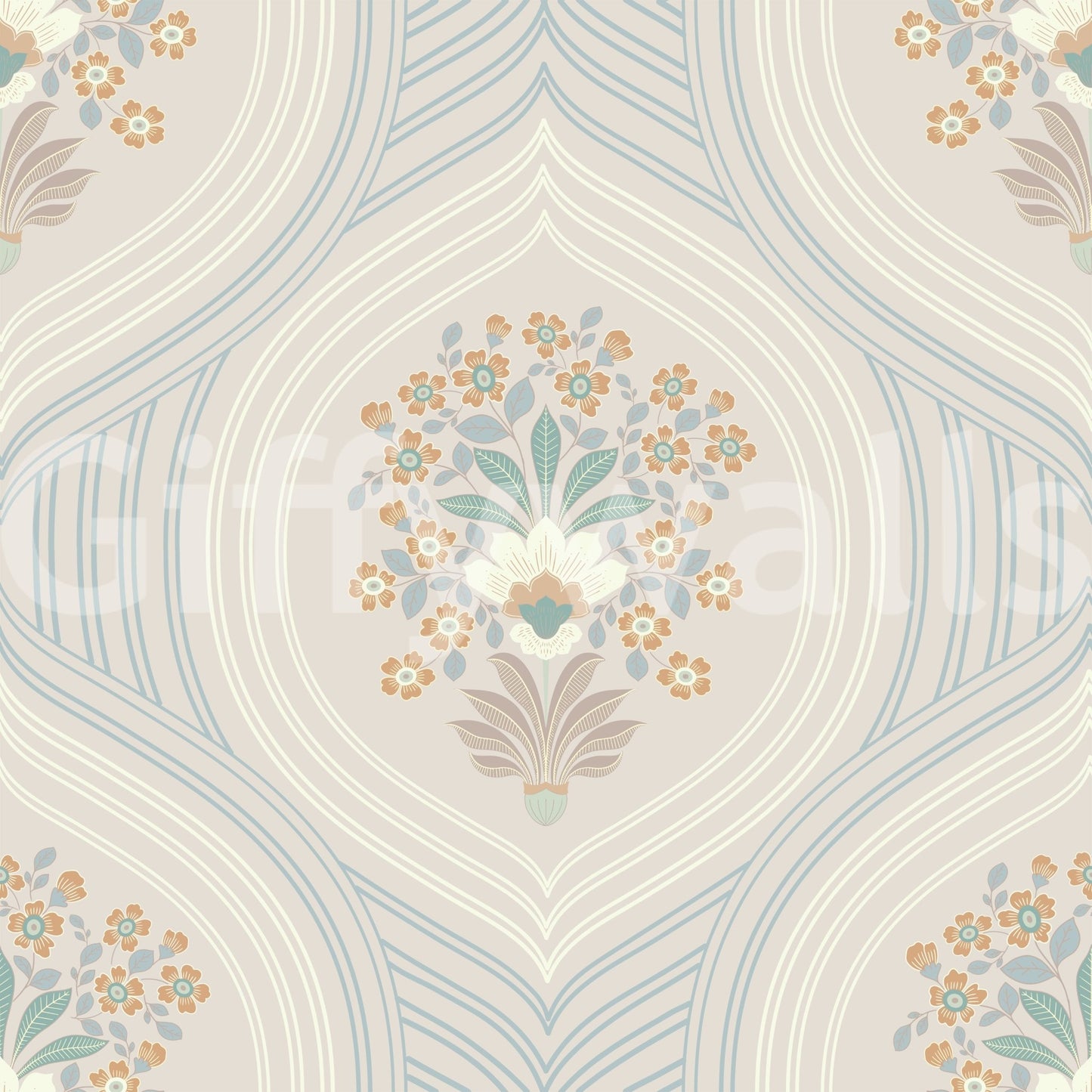 Wallpaper for walls with soft curve design