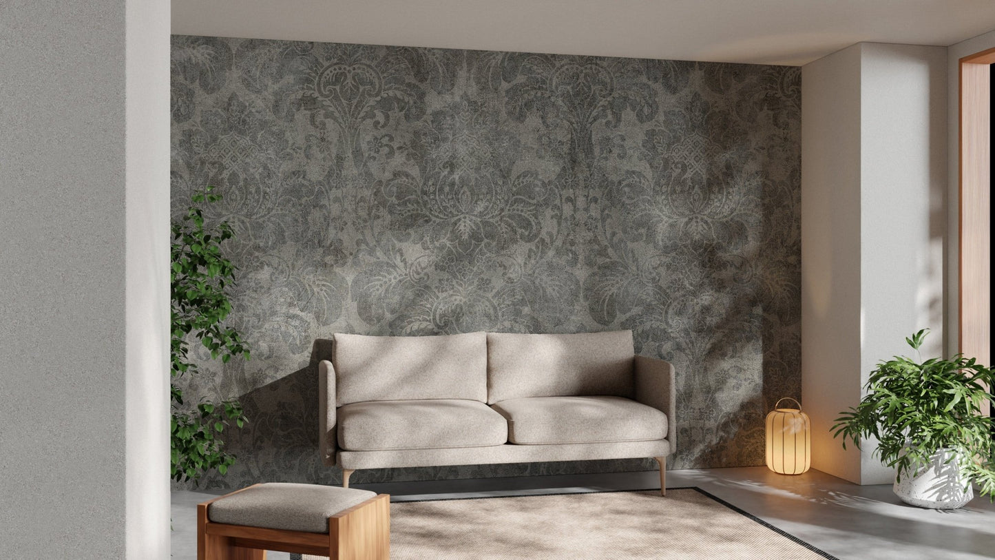 Baroque damask wallpaper for timeless appeal