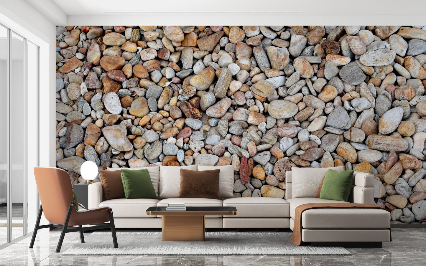 Stone effect wallpaper mural for home decor