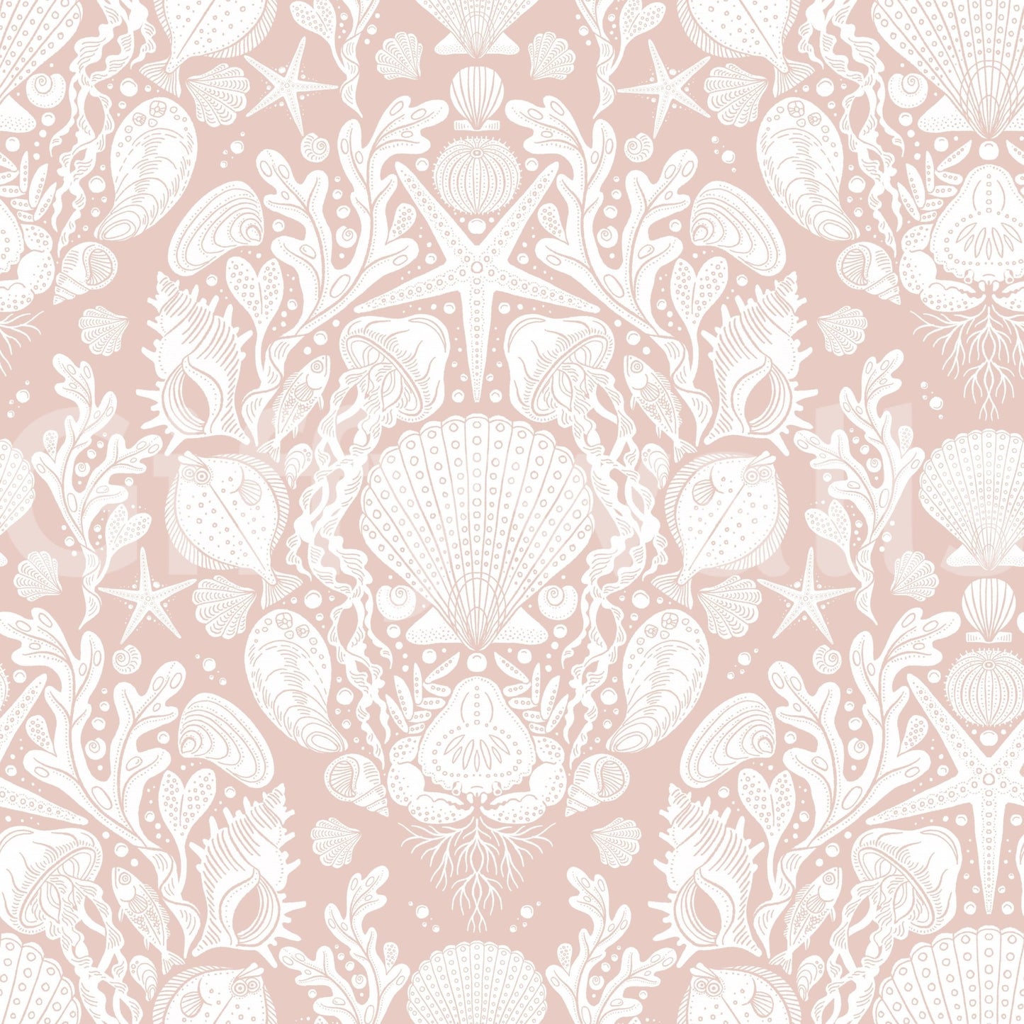 Soft powder white deep sea theme wallpaper GD472