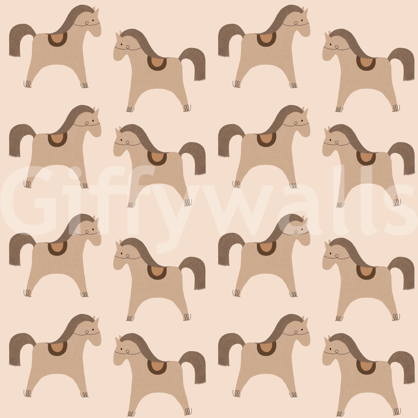 Mural wallpaper with rotating animal design