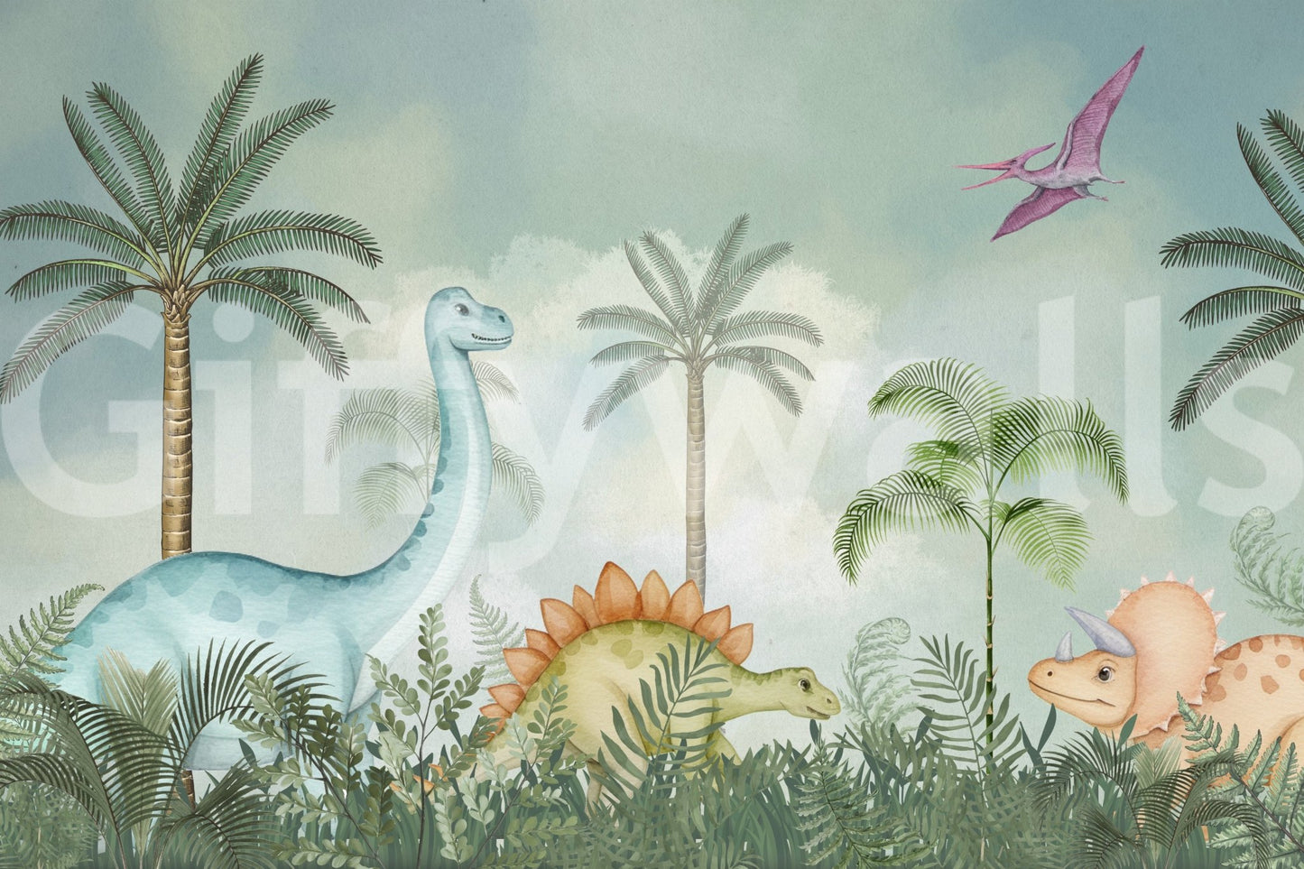 The style is a soft-focus illustration or a painterly design.